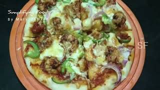 Prawns Pizza Recipe  How to make Pizza base at home simplifyingfoodbymarydamian pizza domino [upl. by Chita]