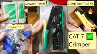 XIKKART RJ45 Crimping Tool Kit Passthrough Cat7 Cat6A Cat6 Cat5E Cat5 1 Network Tester 1089 [upl. by Daryle]