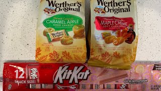 KitKat pink lemonade Werthers original caramel apple maple cream [upl. by Trixie128]