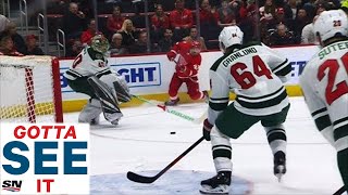 GOTTA SEE IT Mikael Granlund Bails Out Devan Dubnyk With Goal Saving Defence [upl. by Anselmi]