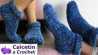 🧦CALCETINES a CROCHET para HOMBRE y para MUJER 🩰PANTUFLAS Para Él y para Ella TUTORIAL paso a paso [upl. by Jose494]