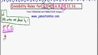 Divisibility Rules for 1 2 4 5 6 8 10 12  Tanton Mathematics [upl. by Galanti291]