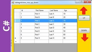 C  How To Move DataGridView Selected Row UP and DOWN In C  with source code [upl. by Fania]