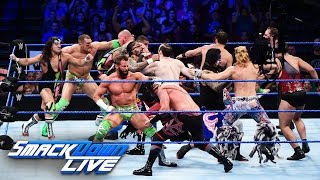 12Man Tag Team Match SmackDown Live Aug 16 2016 [upl. by Norvall]