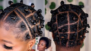 How I created Knotted Box Braids on my VERY SHORT HAIR HAIRSTYLE TUTORIAL FOR BLACK WOMEN [upl. by Haridan244]