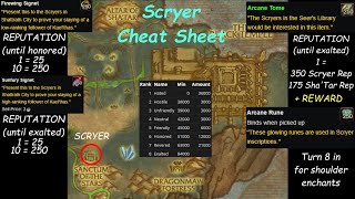 Scryer Reputation Farm Guide amp Cheat Sheet [upl. by Skiest942]