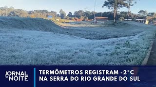 Temperaturas negativas atingem o Rio Grande do Sul  Jornal da Noite [upl. by Ynej]