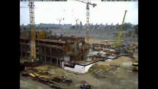 1 Webcam beim Bau des Stadions im BorussiaPark 20022004 [upl. by Annaek820]