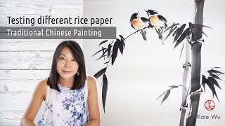 Testing different rice paper for Chinese painting [upl. by Vanderhoek]