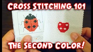 Learn How CrossStitching 101 The Second Color [upl. by Eibbed]