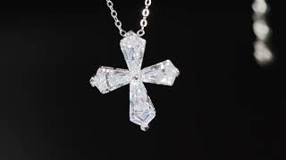 Womens diamond cross diamond cross pendant womens cross pendant silver diamond cross pendant [upl. by Auqinehs464]