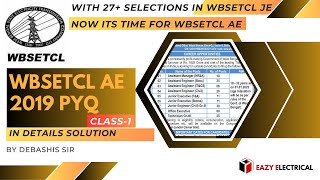 WBSETCL AE Previous Year Solution 2019 I WBSETCL AE Recruitment 2023 I Assistant Engineer Electrical [upl. by Nnaylrebmik]