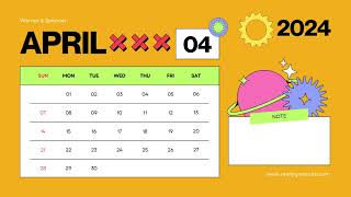 April Calendar 2024  april calendar printable  printable april calendar 📅 Calendar 365 📅 [upl. by Morril569]