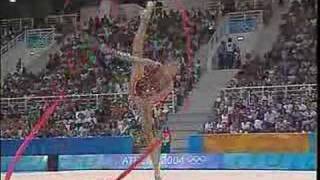 Irina Tchachina Ribbon Athens 2004 QUALIFICATIONS [upl. by Jennings]