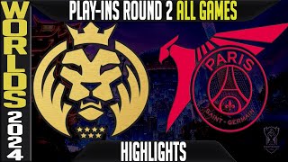 MDK vs PSG Highlights ALL GAMES  Worlds 2024 Play Ins Upper Round 2  Mad Lions KOI vs PSG Talon [upl. by Llebana]