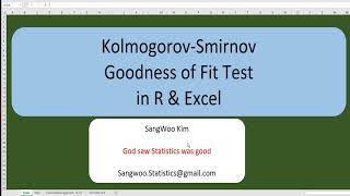 033 Kolmogorov and Smirnov Test in Excel and R [upl. by Afrika]