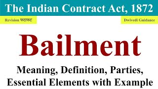 Bailment meaning Parties in bailment essential elements of bailment bailment in contract act law [upl. by Katerina]