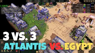 Age of Mythology Retold  Skirmish  3 vs 3  Atlanteans vs Egypt  Legendary Difficulty [upl. by Atter537]