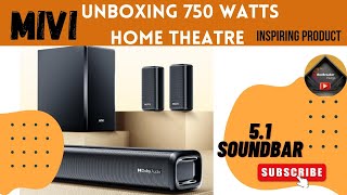 Unboxing Mivi Fort H750 Soundbar 750 Watts Dolby Audio 51 Channel750 W Bluetooth Soundbar [upl. by Nodle]