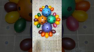 4Colors Football Balloon and 20 mini rainbow balloons popping reverse balloonpopping balloon [upl. by Sousa]