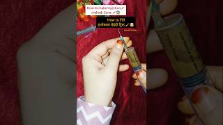 Injection mehndi Cone 😱💉 injectionmehndi trick syringemehndi henna hack mehnditrick shorts [upl. by Laamak]