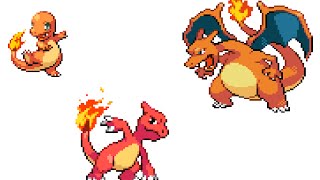 Pokemon Fire Red Charmander Evolves to Charmeleon and Charizard [upl. by Nekcerb740]