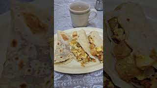 TODAYS BREAKFAST 11724 food foods foodshorts foodie breakfast tacos eats meal [upl. by Cathy743]