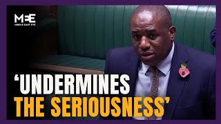 UK foreign secretary Lammy says calling Gaza genocide ‘undermines’ term [upl. by Aluin]