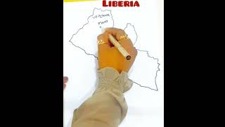 How to draw map of Liberia step by step  Easy way to draw map of Liberia  quickly draw Liberia [upl. by Alper]