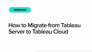 How do I migrate from Tableau Server to Tableau Cloud [upl. by Beitris]