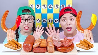 ความท้าทายซอสอาหารไส้กรอก DONA Mukbang [upl. by Christenson]