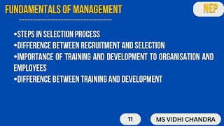 Steps in Selection Process  Difference bw Recruitment and Selection  Training vs Development [upl. by Jeremy]