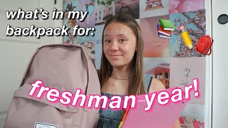 WHATS IN MY BACKPACK for my freshman year in high school [upl. by Lisabet306]