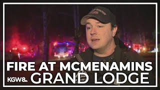 Fire breaks out at McMenamins Grand Lodge in Forest Grove [upl. by Meara671]