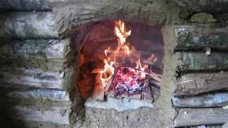 Stone and mud fireplace [upl. by Wallie847]