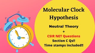 Molecular clock and Neutral theory CSIR NET LIFE SCIENCESEVOLUTION [upl. by Suinotna]