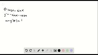 Find an equation of the tangent line to the curve at the given point y  cos x sin x π 1 Num [upl. by Aneehsak]