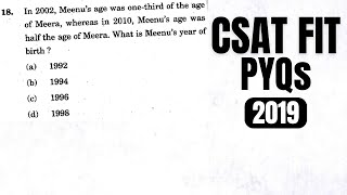 CSAT PYQ2019 In 2002 Meenu’s age was onethird of the age of Meera whereas in 2010 Meenu’s age [upl. by Clementius]