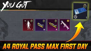 😍ROYAL PASS MAX A4  A4 RP MAX FIRST DAY  BGMI NEW A4 ROYAL PASS IS HERE ParasOfficialYT [upl. by Pack211]