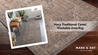 Macy Traditional Camel Washable Area Rug [upl. by Yllac]