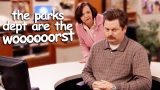 the parks department being bad at their jobs for 8 minutes 17 seconds  Parks amp Recreation [upl. by Tildi]