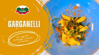 Garganelli con agretti bottarga e buccia di limone [upl. by Ellicec]