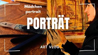 Mädchen Porträt  Kunst Vlog  Portraitmalerei [upl. by Nafets619]