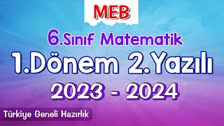 6Sınıf Matematik 1Dönem 2Yazılı Ortak Sınavı 20232024 Türkiye Geneli Hazırlık [upl. by Eugine37]