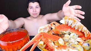 Bloves Sauce • King Crab Leg Lobster Tail Snow Crab Leg Dungeness Crab Shrimp Clams • MUKBANG [upl. by Fiann]