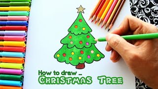 How to draw Christmas Tree  Very Simple and Easy Christmas 🎄 Drawing [upl. by Brooking696]