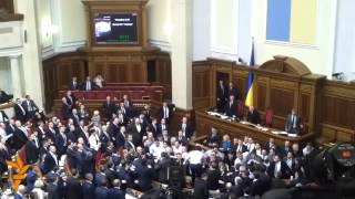 Ukrainian Deputies Throw Punches In Parliament [upl. by Apps]