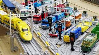 Plarail Shinkansen amp JR Train ☆ I played with Chuggingtons trains at the depot course [upl. by Peppi696]