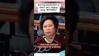 Ano ang req’t sa batas para maging WITNESS miriam trending viralvideo fyp [upl. by Inalaehon]