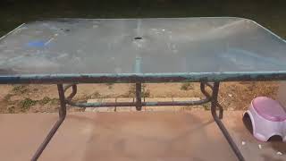 OUTDOOR GLASS TABLE MAKEOVER [upl. by O'Grady]